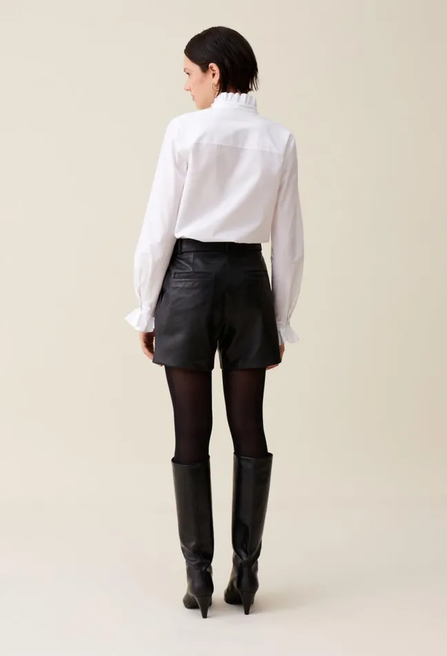 Claudie Pierlot Black Leather Shorts Women Skirts And Shorts Claudie Pierlot Black Leather Shorts Women Skirts And Shorts