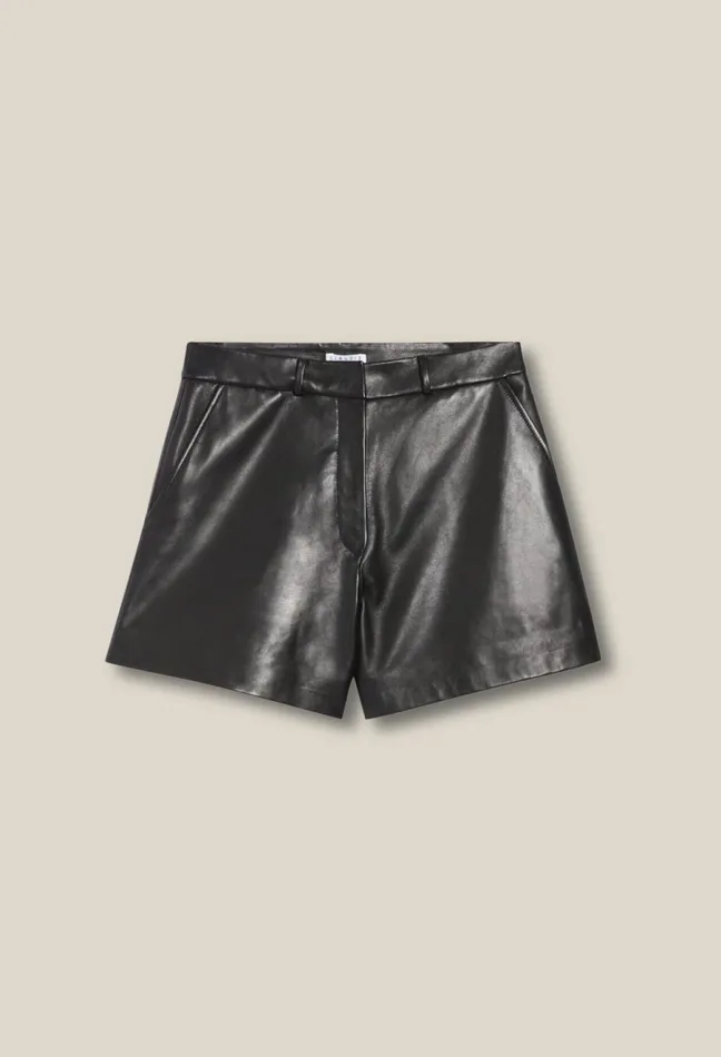 Claudie Pierlot Black Leather Shorts Women Skirts And Shorts Claudie Pierlot Black Leather Shorts Women Skirts And Shorts