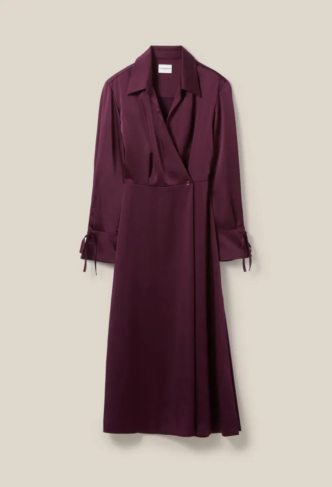 Claudie Pierlot Burgundy Crossover Maxi Dress Women Dresses Claudie Pierlot Burgundy Crossover Maxi Dress Women Dresses