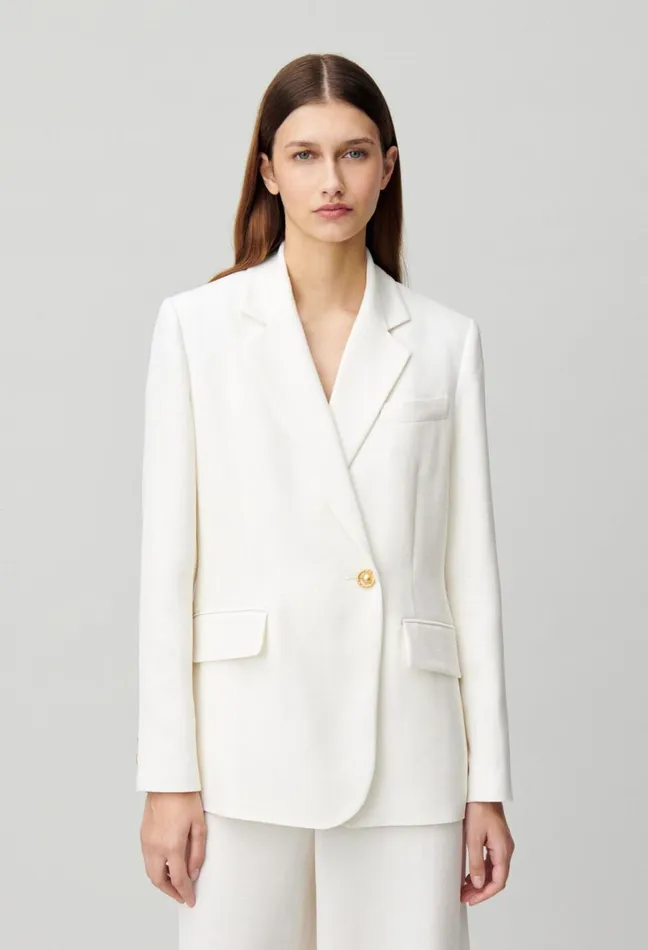 Claudie Pierlot Buttoned Blazer Ecru Women Blazers Claudie Pierlot Buttoned Blazer Ecru Women Blazers