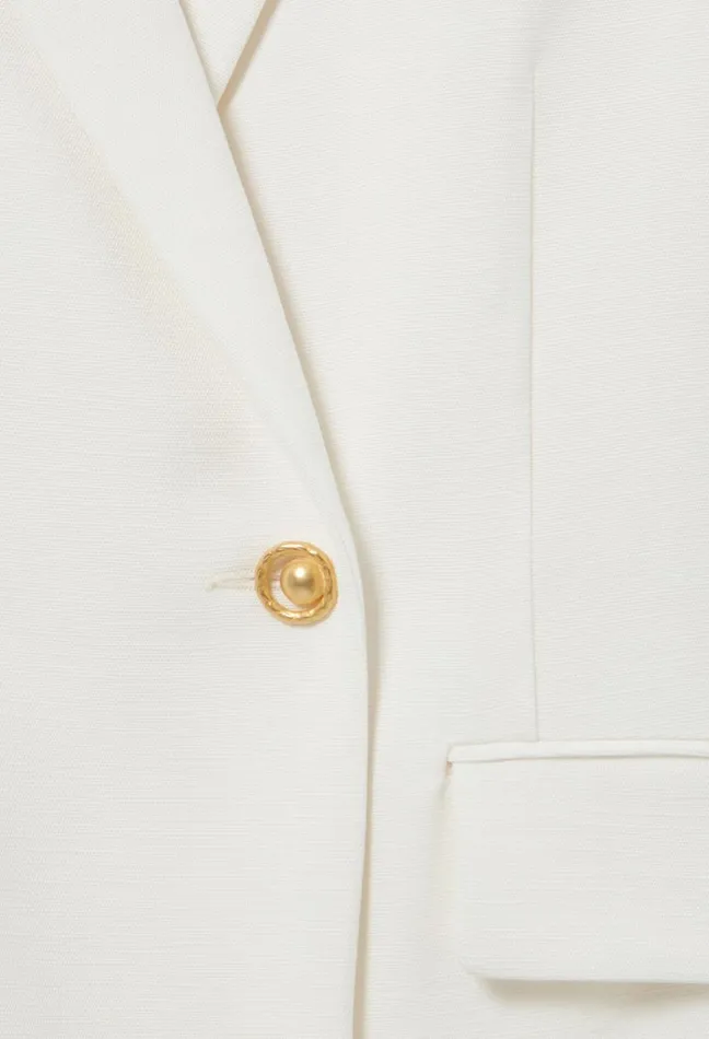 Claudie Pierlot Buttoned Blazer Ecru Women Blazers Claudie Pierlot Buttoned Blazer Ecru Women Blazers