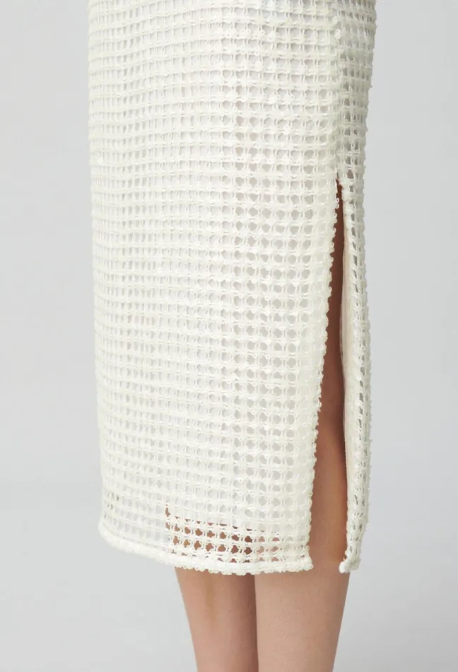 Claudie Pierlot Crochet Midi Skirt Ecru Women Skirts And Shorts Claudie Pierlot Crochet Midi Skirt Ecru Women Skirts And Shorts