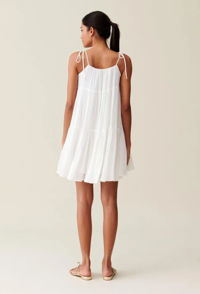 Claudie Pierlot Ecru Babydoll Mini Dress Women Dresses Claudie Pierlot Ecru Babydoll Mini Dress Women Dresses
