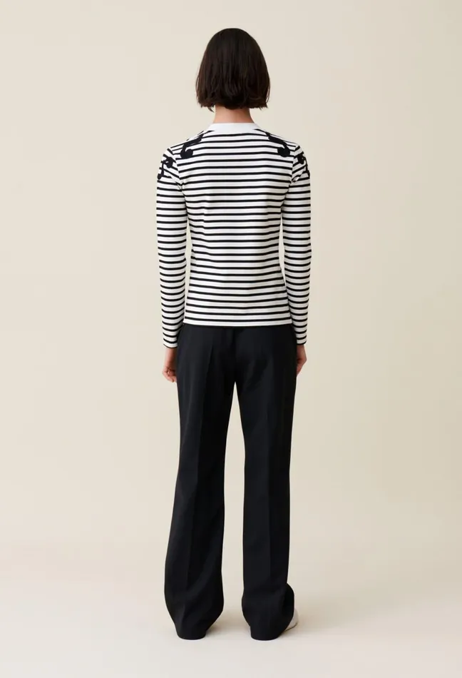 Claudie Pierlot Ecru Long Sleeved Top Women TShirts Claudie Pierlot Ecru Long Sleeved Top Women TShirts