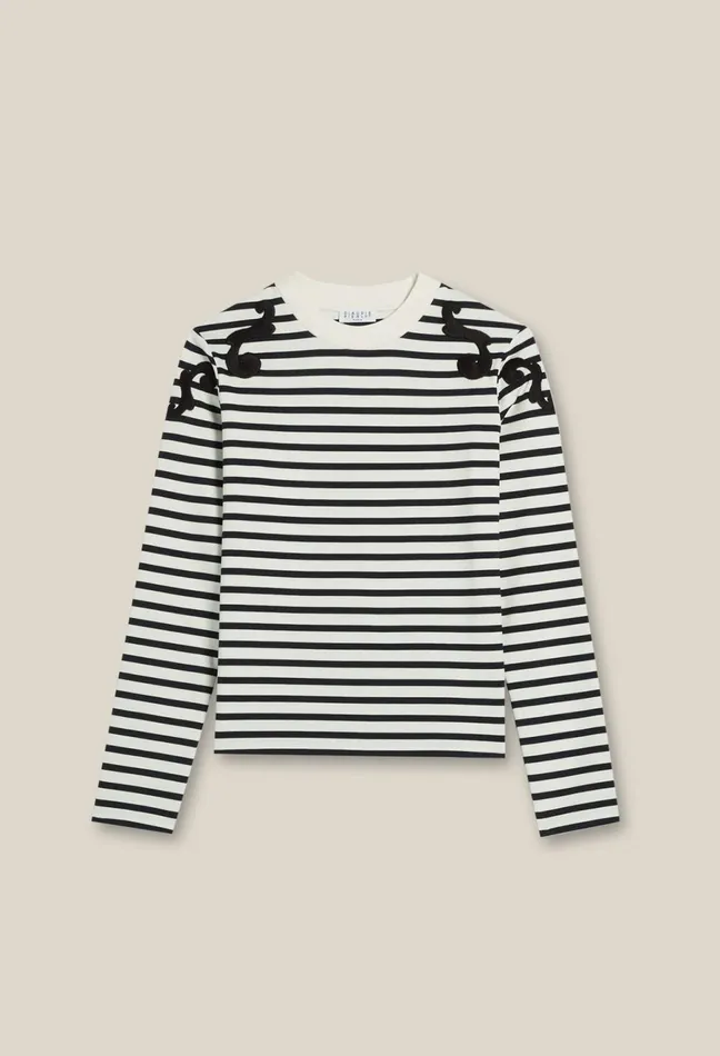 Claudie Pierlot Ecru Long Sleeved Top Women TShirts Claudie Pierlot Ecru Long Sleeved Top Women TShirts