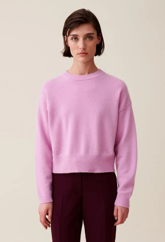 Claudie Pierlot Embroidered Cashmere Jumper Pale Pink Women Knitwear And Cardigans