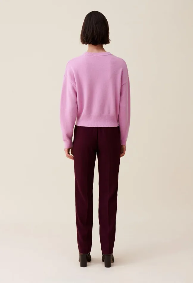 Claudie Pierlot Embroidered Cashmere Jumper Pale Pink Women Knitwear And Cardigans