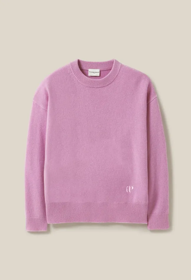 Claudie Pierlot Embroidered Cashmere Jumper Pale Pink Women Knitwear And Cardigans
