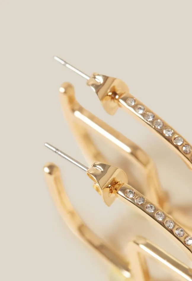 Claudie Pierlot Golden Brass Cp Hoop Earrings Women Jewellery And Scrunchies