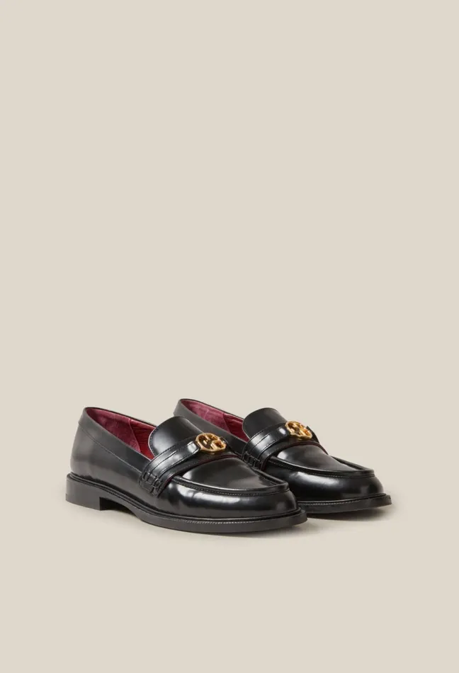 Claudie Pierlot Leather Loafers Black Women Loafers Claudie Pierlot Leather Loafers Black Women Loafers