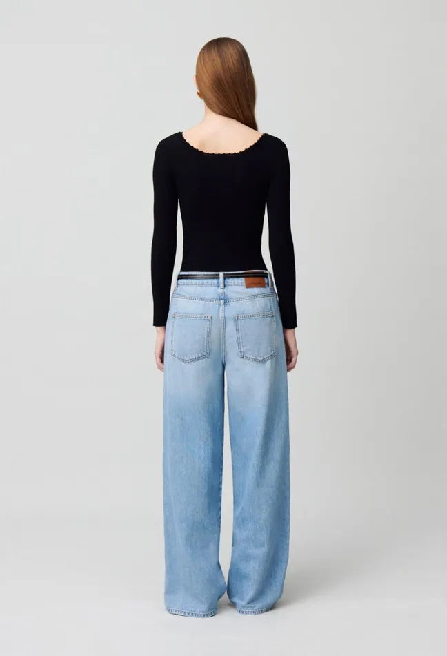 Claudie Pierlot Long Sleeve Fine Knit Top Black Women Knitwear And Cardigans Claudie Pierlot Long Sleeve Fine Knit Top Black Women Knitwear And Cardigans