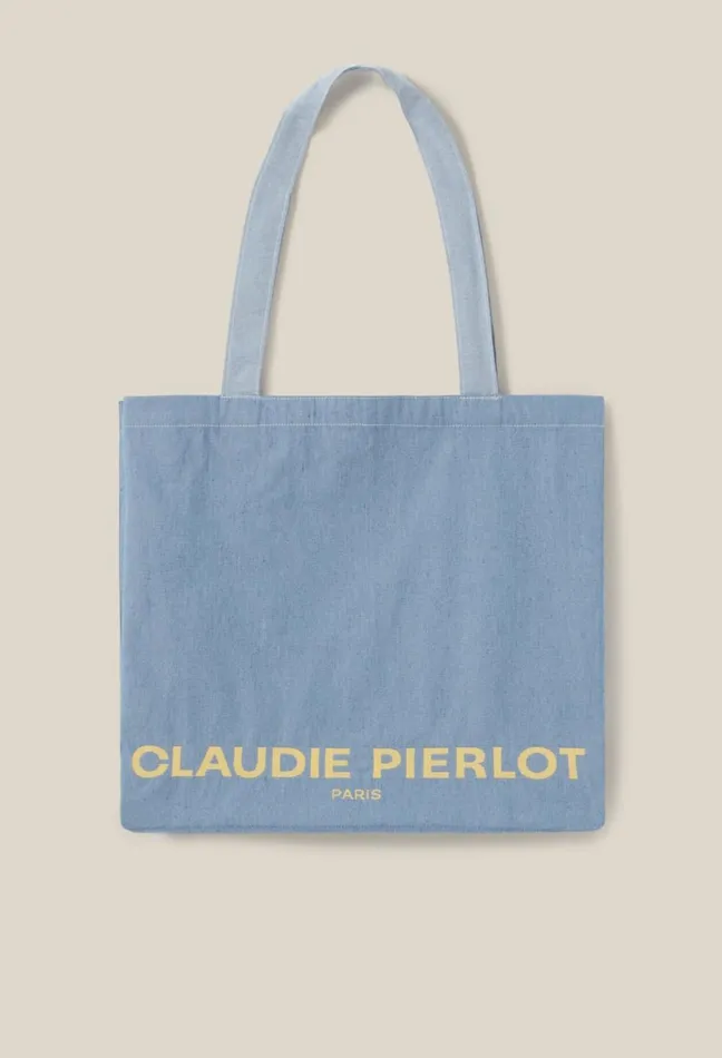 Claudie Pierlot Oversized Tote Bag Blue Women Shoulder Bags Claudie Pierlot Oversized Tote Bag Blue Women Shoulder Bags