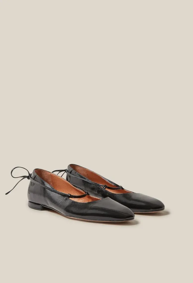 Claudie Pierlot Patent Leather Ballet Pumps Black Women Ballerinas Claudie Pierlot Patent Leather Ballet Pumps Black Women Ballerinas