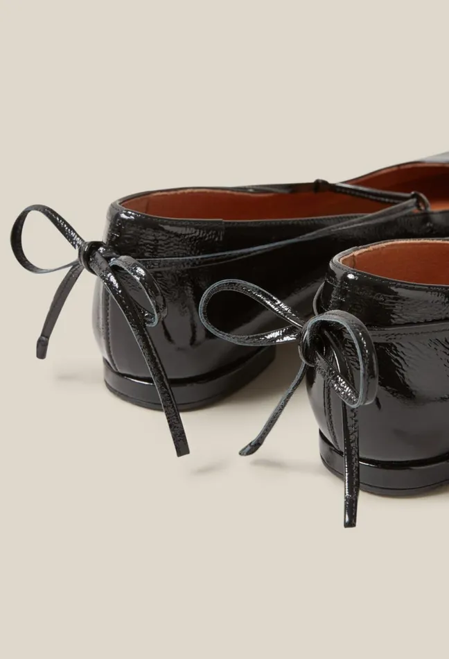 Claudie Pierlot Patent Leather Ballet Pumps Black Women Ballerinas Claudie Pierlot Patent Leather Ballet Pumps Black Women Ballerinas
