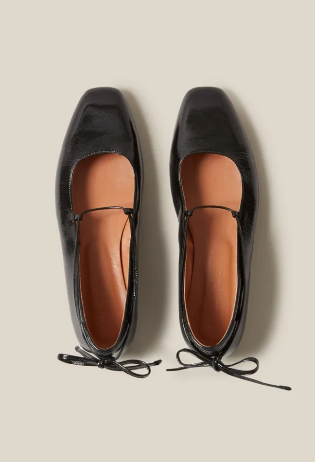 Claudie Pierlot Patent Leather Ballet Pumps Black Women Ballerinas Claudie Pierlot Patent Leather Ballet Pumps Black Women Ballerinas