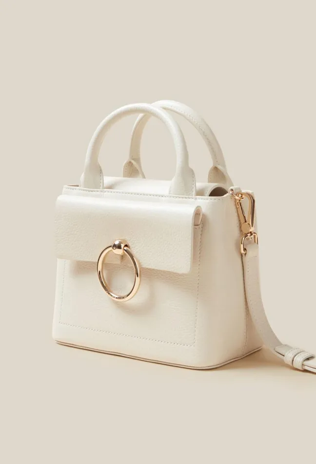 Claudie Pierlot Sac Anouck Mini Cuir Ecru Women Crossbody Bags