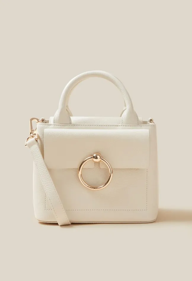 Claudie Pierlot Sac Anouck Mini Cuir Ecru Women Crossbody Bags