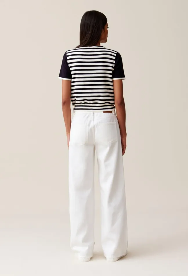 Claudie Pierlot Short Striped Jumper Dualcolor Women Knitwear And Cardigans Claudie Pierlot Short Striped Jumper Dualcolor Women Knitwear And Cardigans
