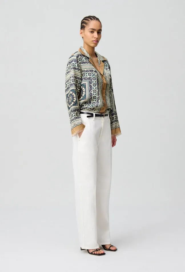 Claudie Pierlot Silk Printed Shirt Dark Print Women Tops And Shirts
