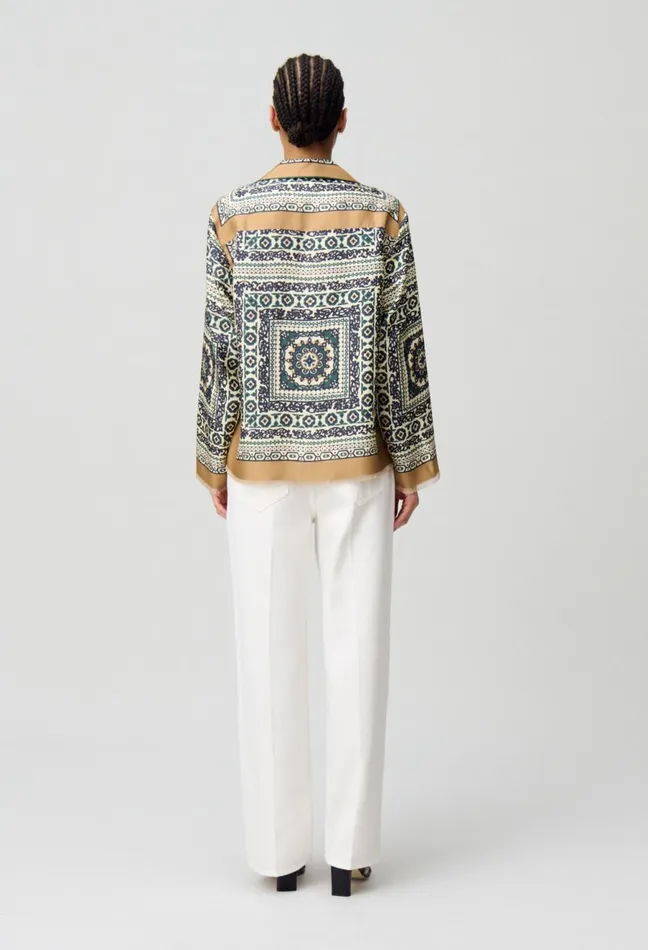 Claudie Pierlot Silk Printed Shirt Dark Print Women Tops And Shirts Claudie Pierlot Silk Printed Shirt Dark Print Women Tops And Shirts