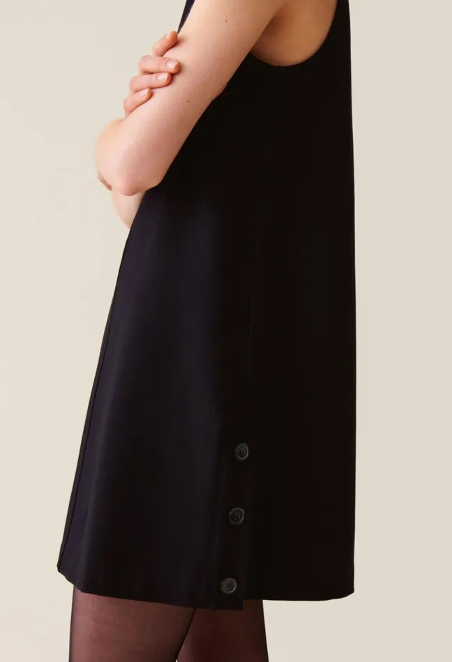 Claudie Pierlot Sleeveless Short Dress Navy Women Dresses Claudie Pierlot Sleeveless Short Dress Navy Women Dresses
