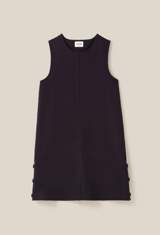 Claudie Pierlot Sleeveless Short Dress Navy Women Dresses Claudie Pierlot Sleeveless Short Dress Navy Women Dresses