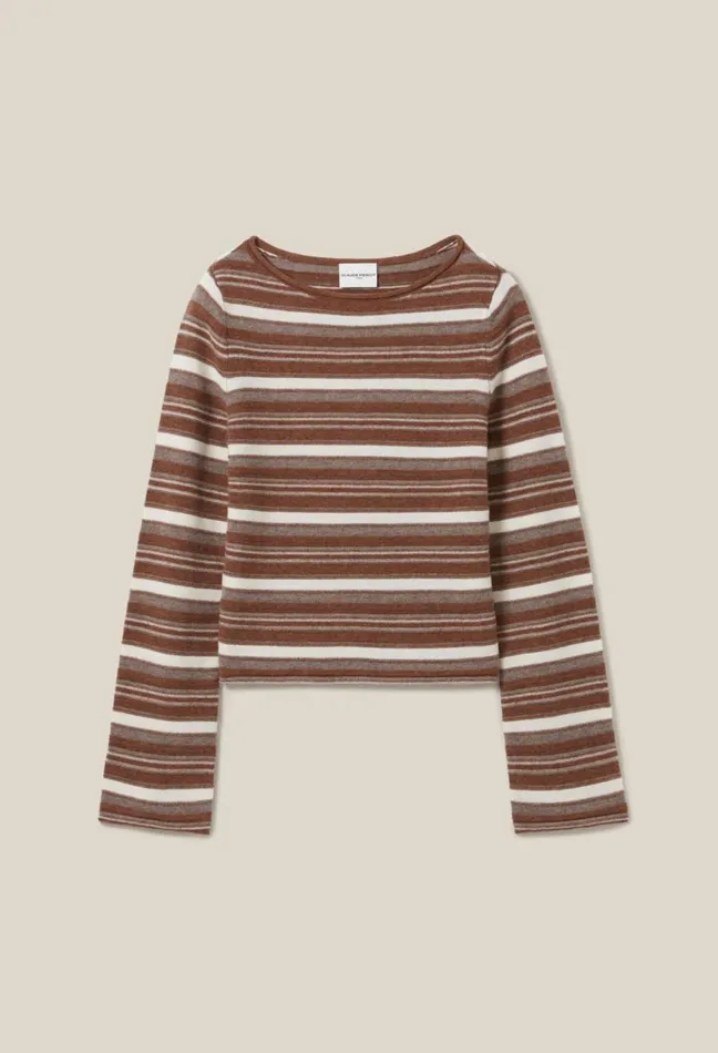 Claudie Pierlot Striped Flared Sleeve Jumper Multicolored Women Knitwear And Cardigans