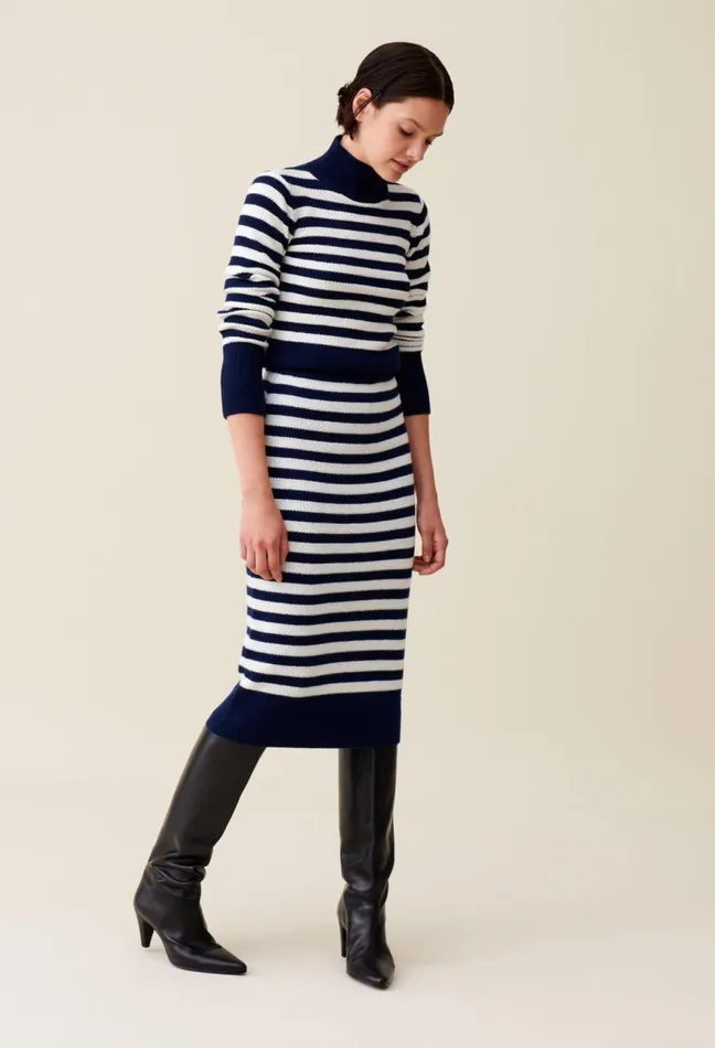 Claudie Pierlot Striped Knit Sailor Skirt Dualcolor Women Skirts And Shorts Claudie Pierlot Striped Knit Sailor Skirt Dualcolor Women Skirts And Shorts