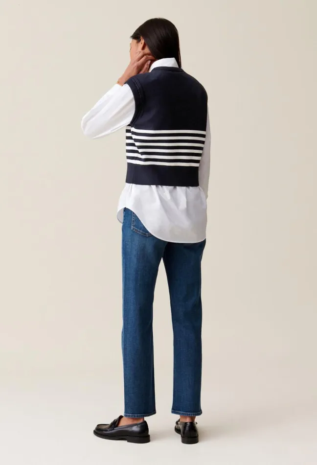 Claudie Pierlot Striped Toto Sleeveless Top Dualcolor Women Knitwear And Cardigans Claudie Pierlot Striped Toto Sleeveless Top Dualcolor Women Knitwear And Cardigans