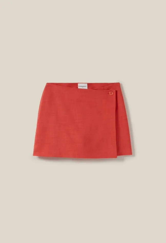 Claudie Pierlot Terracotta Wrap Skort Terracotta Women Skirts And Shorts