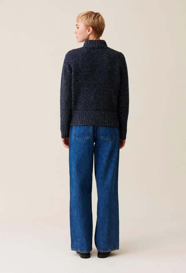 Claudie Pierlot Turtleneck Sweater Navy Women Knitwear And Cardigans