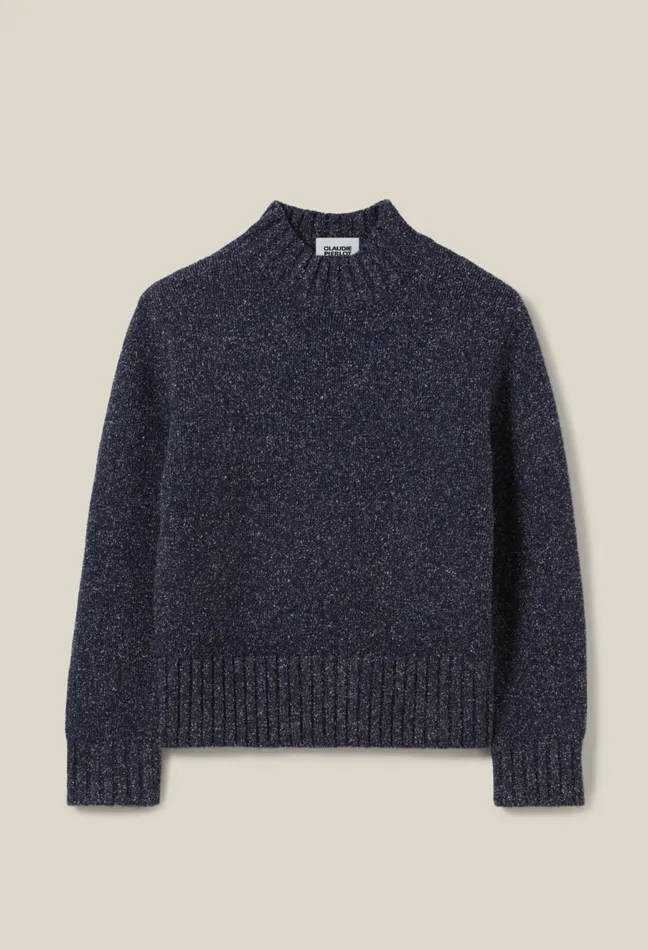 Claudie Pierlot Turtleneck Sweater Navy Women Knitwear And Cardigans