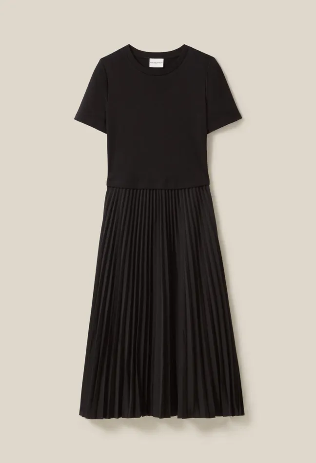 Claudie Pierlot Twist DualFabric Dress Black Women Dresses Claudie Pierlot Twist DualFabric Dress Black Women Dresses