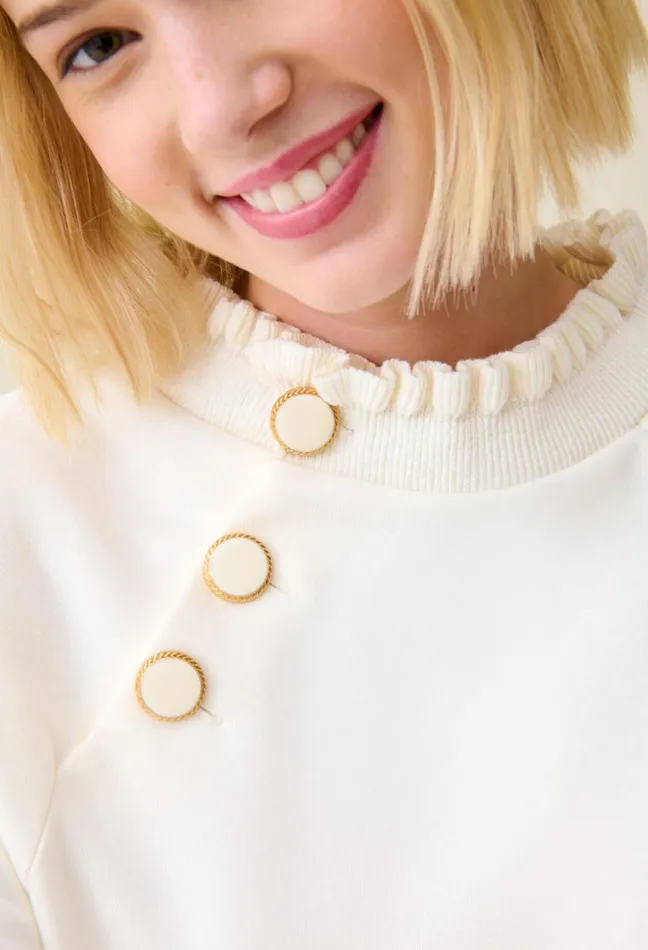 Claudie Pierlot White Jumper Ivory Women Sweatshirts