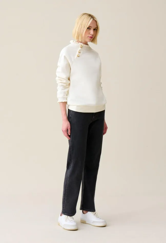 Claudie Pierlot White Jumper Ivory Women Sweatshirts Claudie Pierlot White Jumper Ivory Women Sweatshirts