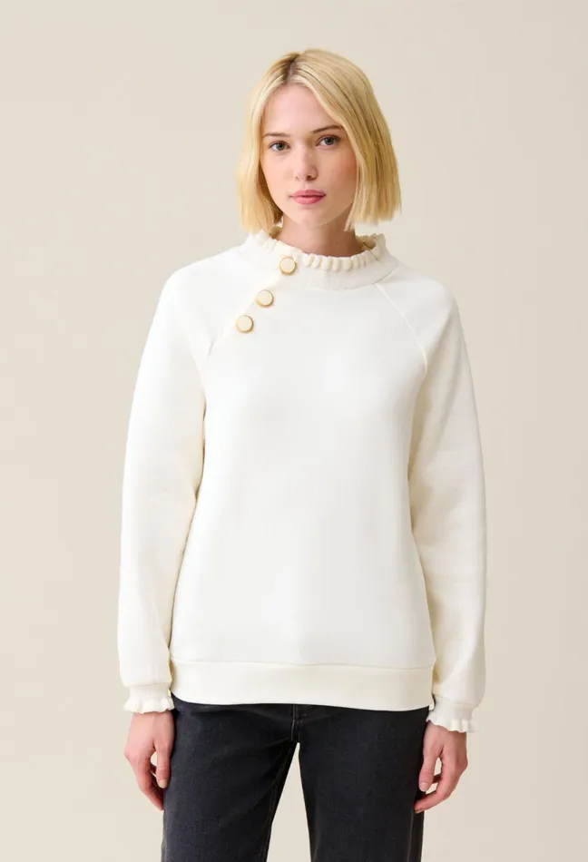 Claudie Pierlot White Jumper Ivory Women Sweatshirts Claudie Pierlot White Jumper Ivory Women Sweatshirts