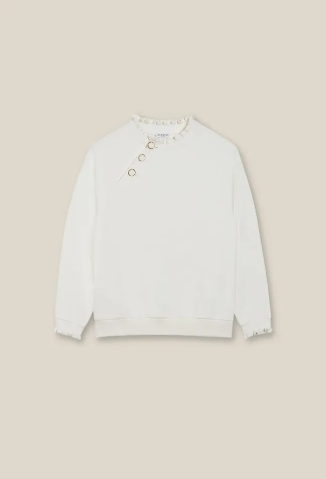 Claudie Pierlot White Jumper Ivory Women Sweatshirts Claudie Pierlot White Jumper Ivory Women Sweatshirts