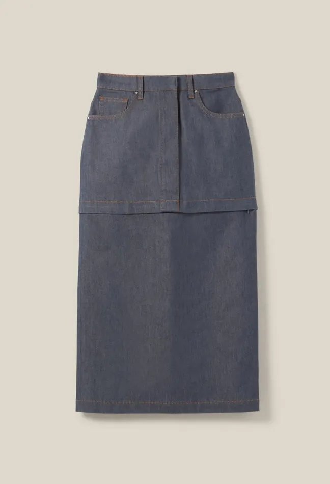 Claudie Pierlot Zip Modular Denim Skirt Denim Raw Women Skirts And Shorts Claudie Pierlot Zip Modular Denim Skirt Denim Raw Women Skirts And Shorts