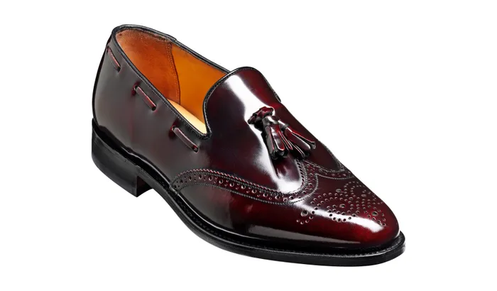 Clive 8211 Burgundy HiShine Men Barker Shoes Mens Loafers