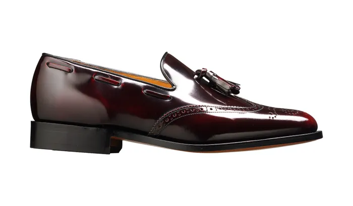 Clive 8211 Burgundy HiShine Men Barker Shoes Mens Loafers