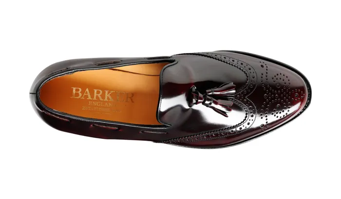 Clive 8211 Burgundy HiShine Men Barker Shoes Mens Loafers