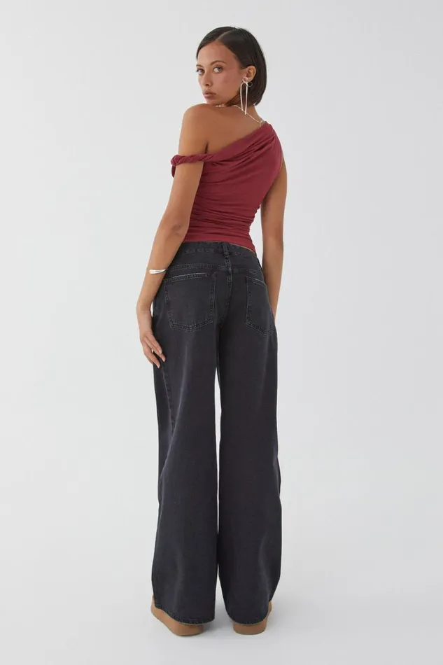 Clothing Supr Going Out Tops Bree Ruched Twist Top Deep Cherry