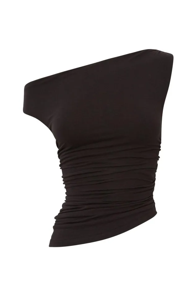 Clothing Supr Going Out Tops Soft Mia Ruched Top Black