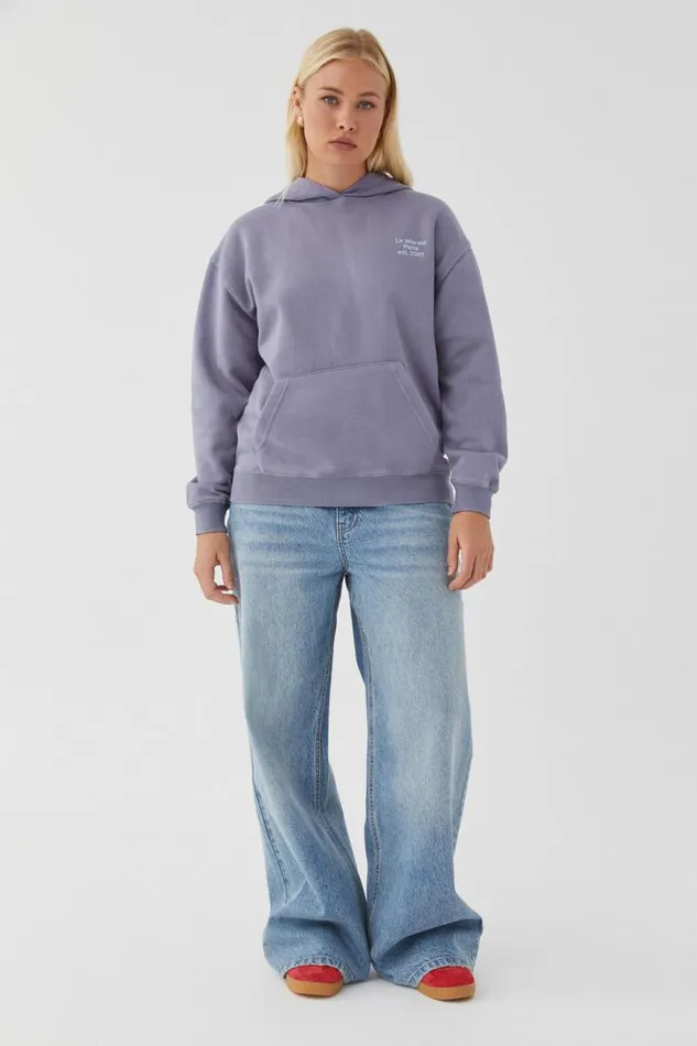Clothing Supr Hoodies and Trackies Paige Oversized Printed Hoodie Washed Cool Bluele Marais