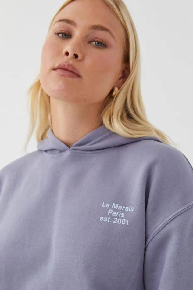 Clothing Supr Hoodies and Trackies Paige Oversized Printed Hoodie Washed Cool Bluele Marais