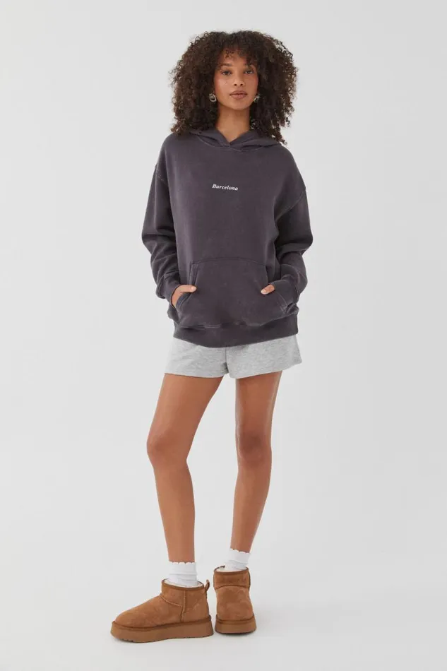 Clothing Supr Hoodies and Trackies Paige Oversized Printed Hoodie Washed Phantombarcelona