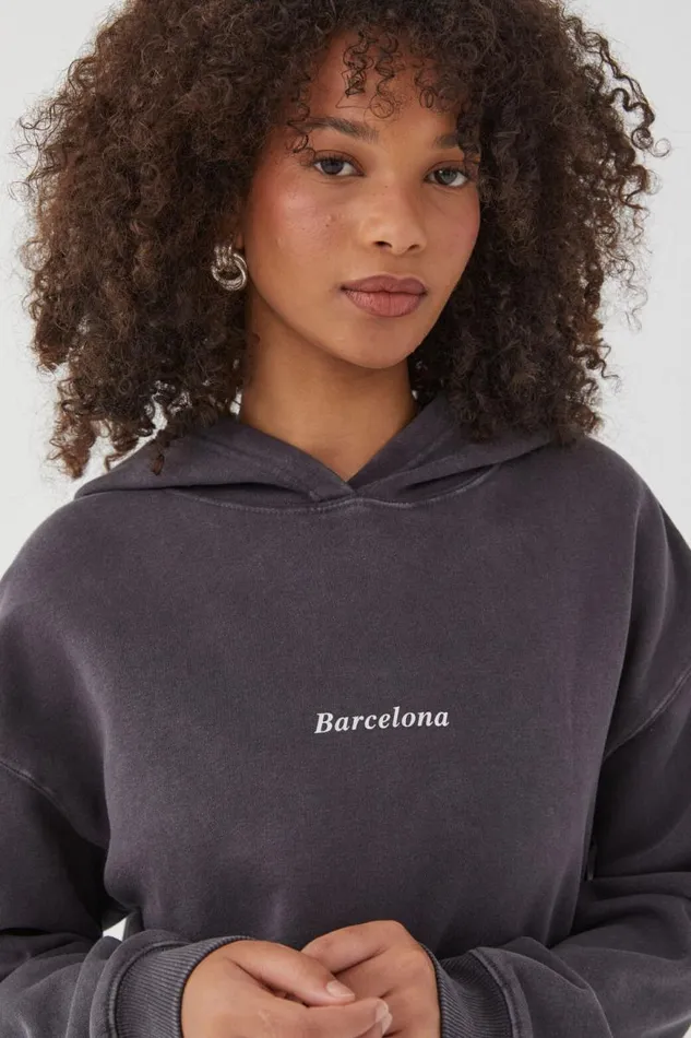 Clothing Supr Hoodies and Trackies Paige Oversized Printed Hoodie Washed Phantombarcelona