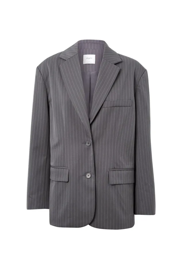 Clothing Supr Jackets and Puffers Harley Baggy Blazer Iron Grey Pinstripe
