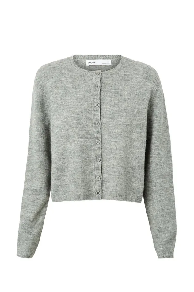 Clothing Supr Knitwear Bronte Button Through Cardi Grey Marle
