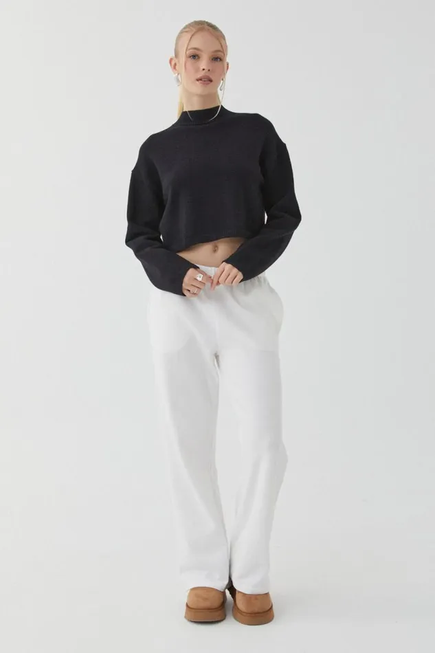 Clothing Supr Knitwear Marley Mock Neck Knit Jumper Black